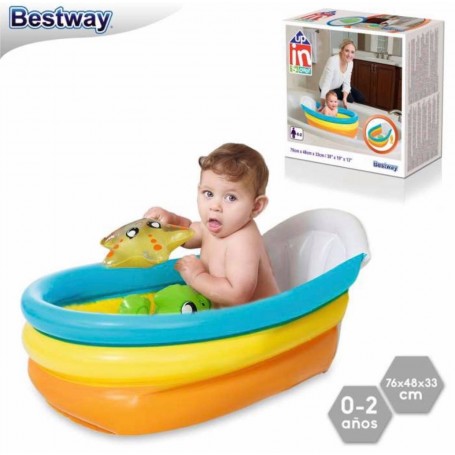 BAERA INFLABLE BEBE BAADERA BABYS PISO 76X48X33CM 3 ANILLOS UP IN AND OVER BESTWAY