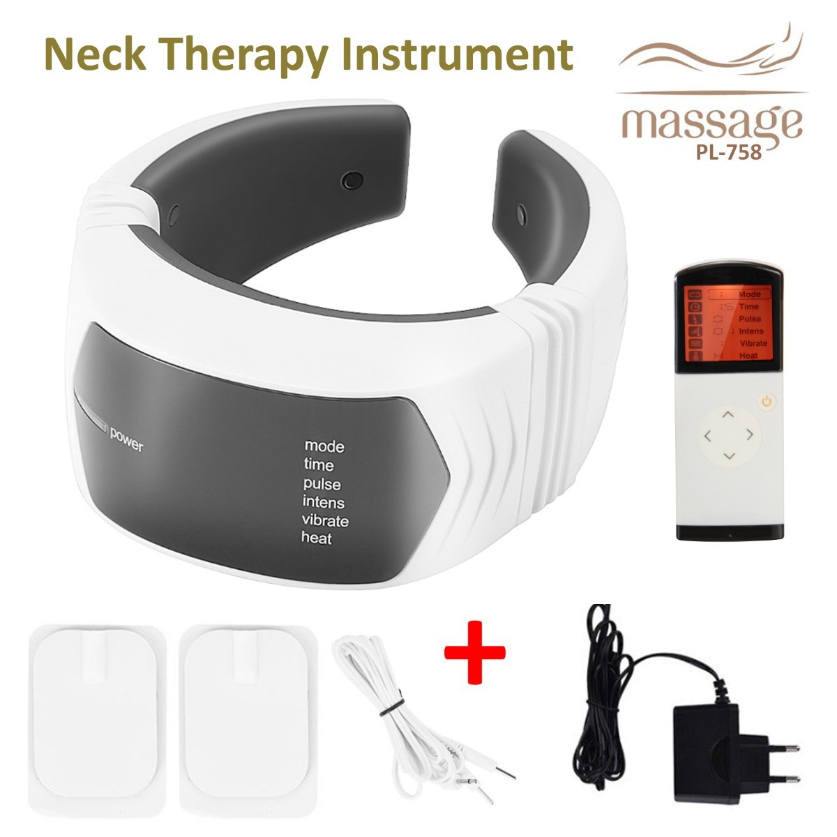 Masajeador Cervical Electrico Para Cuello Y Espalda Pl-758 Neck Con Calor Y  Control