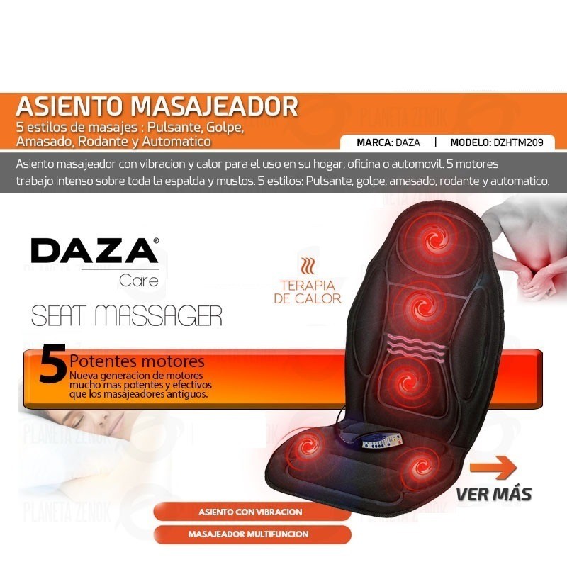 Masajeador De Espalda Asiento Cuello Auto Silla Vibra Calor