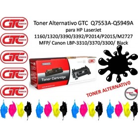 Toner Laser Alternativo Universal Gtc Hp Q7553A/5949A Canon M2727 P2014 P2015