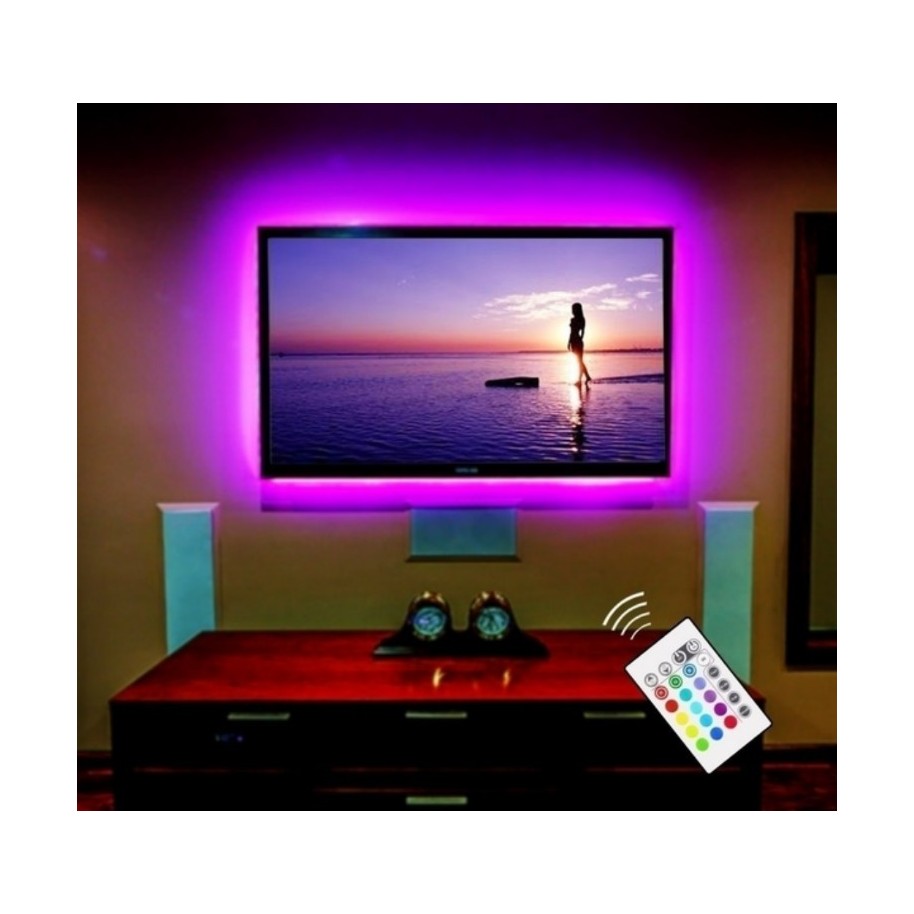LE 2M LED Tira de Luz TV, Tira de luz USB con Control Remoto RF