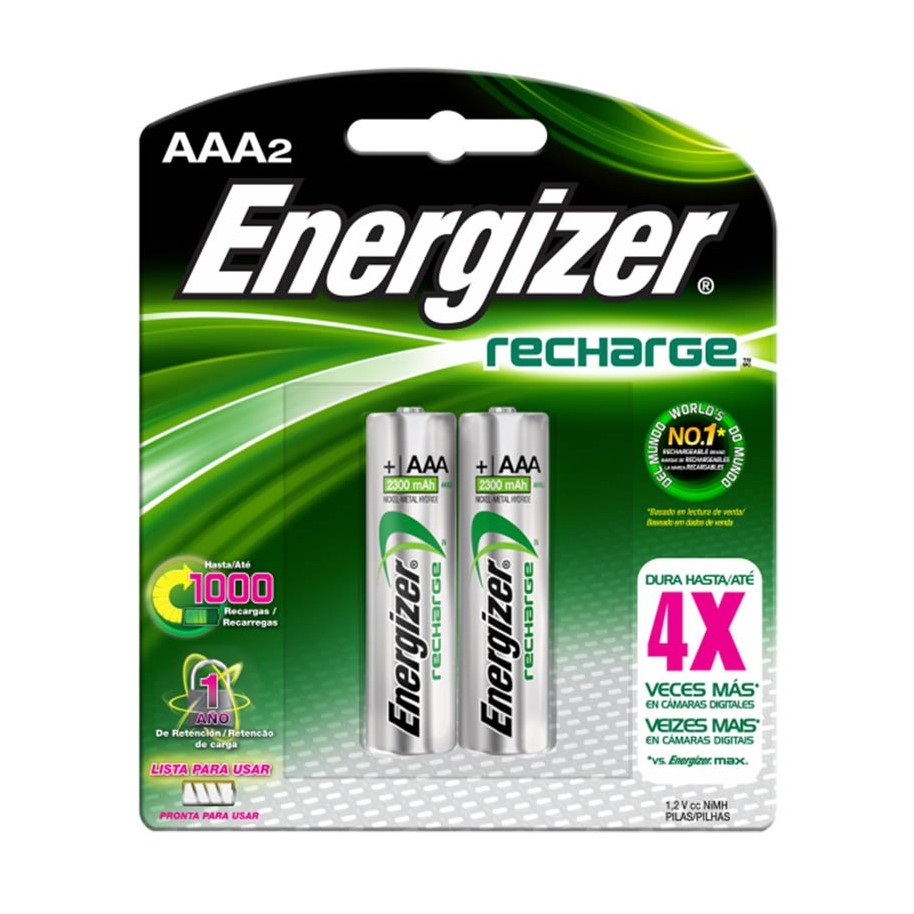 Pilas Batería Recargable AAA Energizer X 2 Unidades