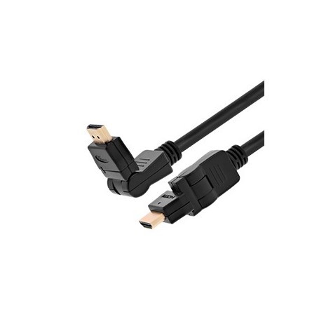 CABLE HDMI XTECH 1.8MTS CABEZA GIRATORIA REFORZADO CALIDAD PREMIUM CABLE DE VIDEO PIVOTEANTE 180 GRADOS XTC-606