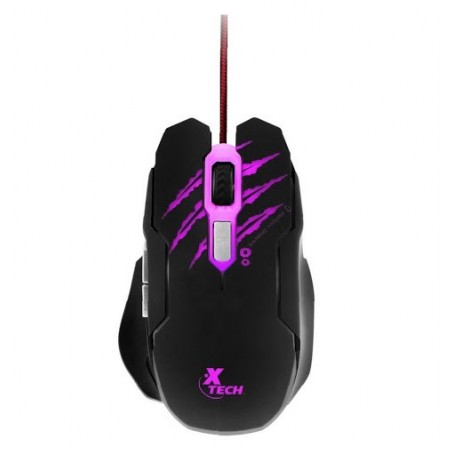 Mouse Gamer Xtech 3200Dpi Xtm-610 Optico Lethal Haze Iluminado 6 Botones Mouse Gaming