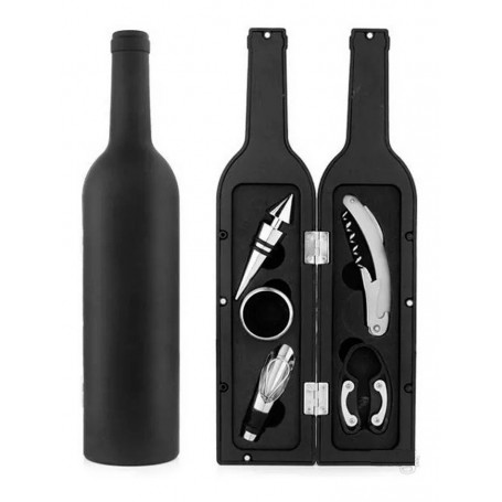 Estacion Set De Vino Forma De Botella + 5 Accesorios