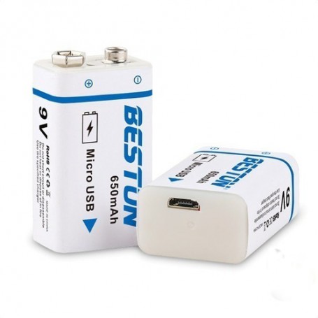 Bateria 9V Recargable Beston 650Mah Micro Usb