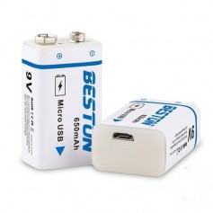 Bateria 9V Recargable Beston 650Mah Micro Usb