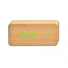 Reloj Digital Madera Usb Despertador Temperatura Fecha - Iluminarás
