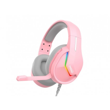 Auricular Gamer Nisuta Ps4 Luz Led Rgb Microfono 3.5Mm Rosa Osaug700p