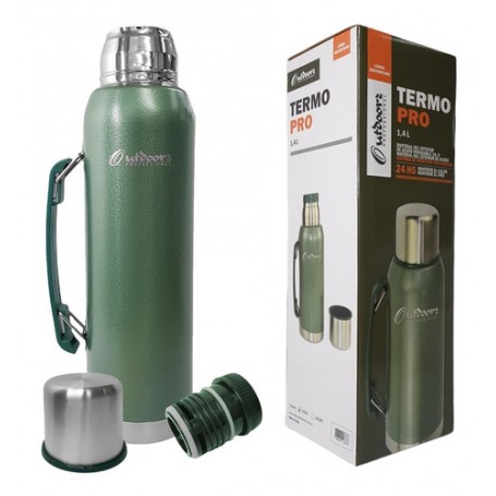 Termo Outdoors Professional Pro Con Pico Cebador Acero Inoxidable 1.4Lts