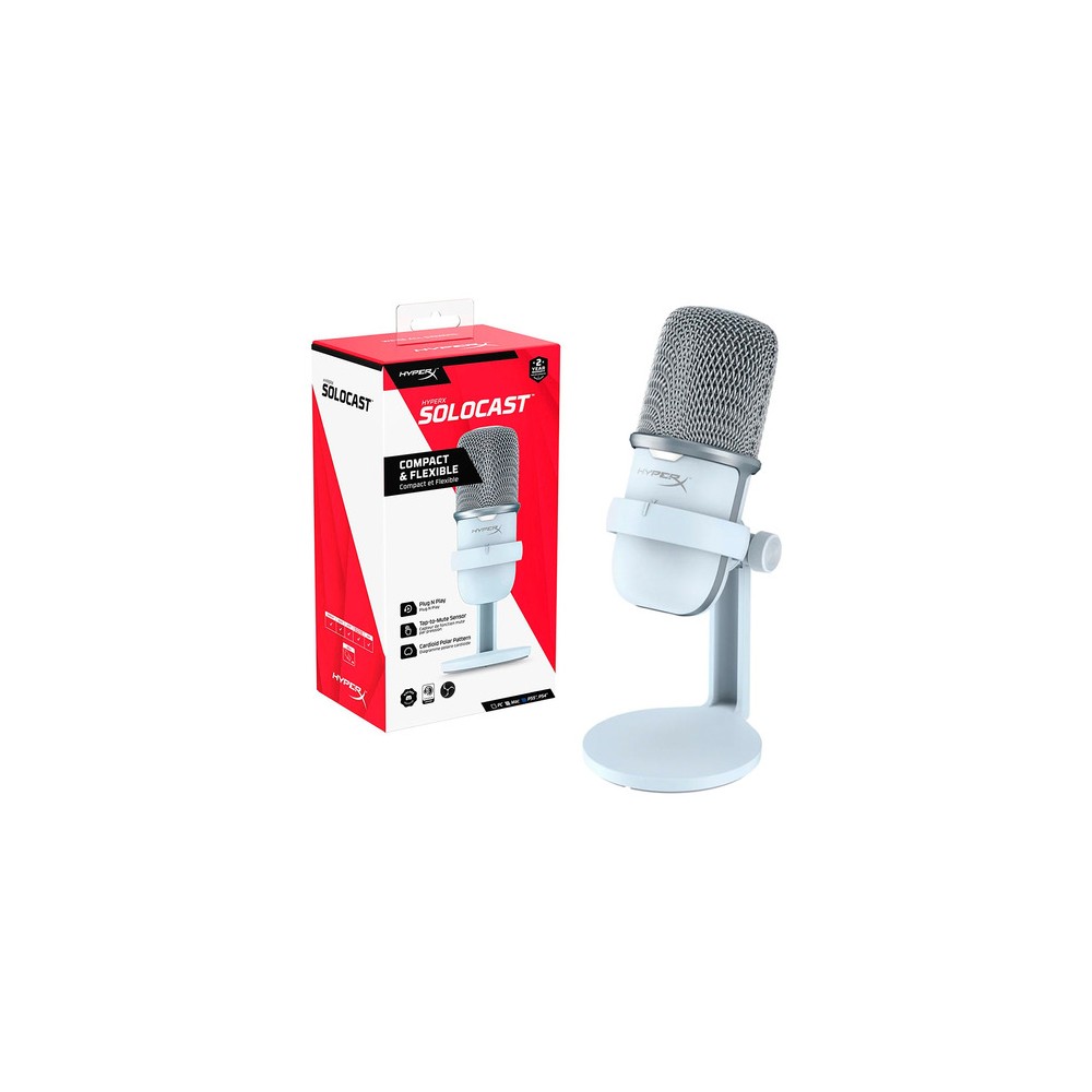 Microfono Gamer HyperX Solocast USB Blanco