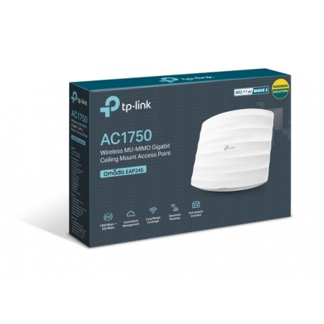 ACCESS POINT TP-LINK EAP245 450MBPS + 1300MBPS WIFI REPETIDOR CEILLING WALL MOUNTING GIGABIT