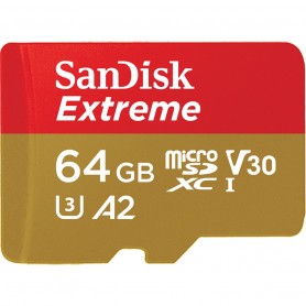 Tarjeta De Memoria Micro SD SanDisk SDSQXAH-064G-GN6AA Extreme Con Adaptador SD 64GB