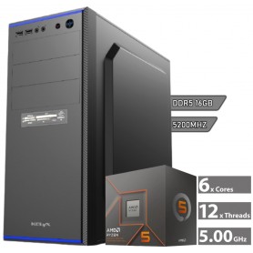 PC Armada AMD Ryzen 5 8600G AM5 Graficos Radeon DDR5 16GB SSD M.2 512GB Mother A620M H