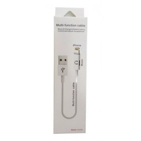 Cable Adaptador 2 En 1 Lightning USB Macho Lightning Hembra Para Auriculares Apple Seisa X-010