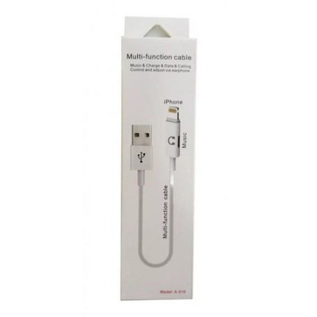 Cable Adaptador 2 En 1 Lightning USB Macho Lightning Hembra Para Auriculares Apple Seisa X-010