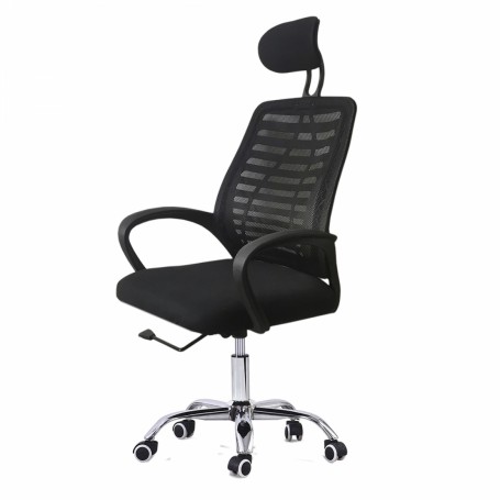 Silla De Escritorio Oficina Empoli EM-3045 Con Tapizado Mesh Respaldo Alto Soporte Lumbar & Apoyacabeza Regulable