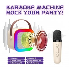 Parlante Karaoke Portatil Con microfono HQ-K12 LED RGB 6w