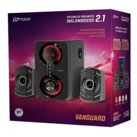 Parlante Para PC 2.1 Noga Vanguard RGB 40W Madera Bluetooth 5.0