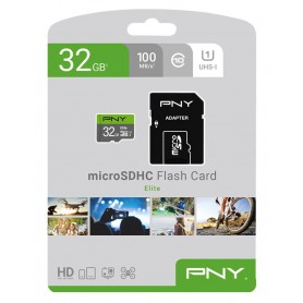 Tarjeta De Memoria Micro SD PNY P-SDU32GU185GW-GE Con Adaptador SD 32GB 100mb/s2 UHS-I