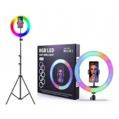 Aro Luz Led 36cm Rgb Color Calida Fria Celular Usb Selfie MJ-36KA + Tripode 2mts