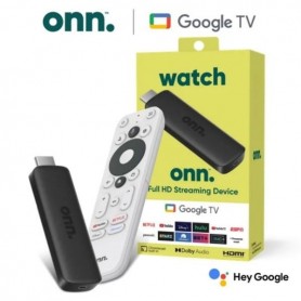 Convertidor De Smart TV Onn. Streaming Device Google TV FHD Con Control Remoto & Comando De Voz