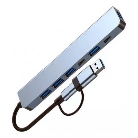 Hub USB-C Adaptador Usb Seisa 7 En 1 CQT-2303 Sd Micro Sd USB 3.0