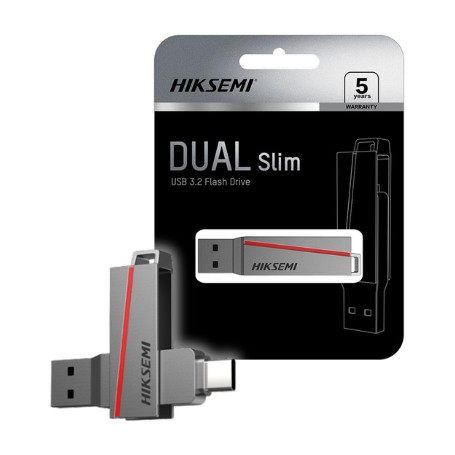 Pen Drive Hiksemi 32gb E307C Dual Slim Usb 3.0 USB Type-C Tipo-C USB-C