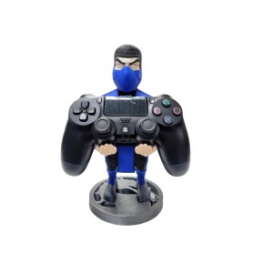 Soporte Joystick Figura 3d Sub Zero Base Logo Mortal Kombat