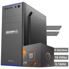 PC Armada AMD Ryzen 7 8700G AM5 Con Video Radeon™ 780M 5.1Hz DDR5 16GB SSD M.2 512GB Mother A620M H