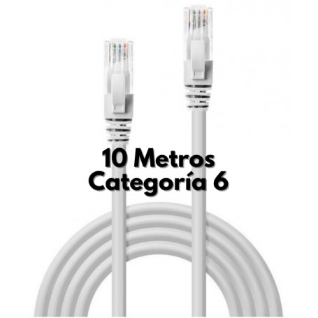 Cable De Red Patchcord UTP RJ45 Categoria 6 Cat6 10mts Interior