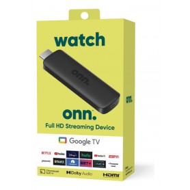 Convertidor De Smart TV Onn. Streaming Device Google TV FHD Con Control Remoto & Comando De Voz