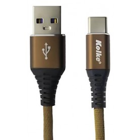 Cable De Carga USB-C Tipo-C Type-C Kolke Kcc-8556 Mallado 2mt