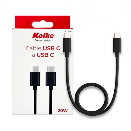 Cable De Carga & Datos USB-C Tipo-C Type-C A USB-C Kolke KCC-8642 20W 1mt