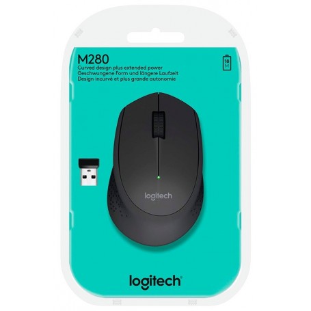 Mouse Inalambrico Logitech M280 Comfort Plus Negro