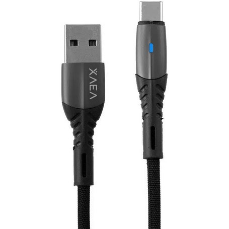 Cable De Carga & Datos Usb-C Tipo-C Type-C XAEA Venon 4.4A Con Luz Led 1mt