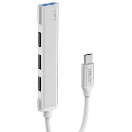 Hub USB-C Tipo-C Type-C 1 Puerto USB-A 3.0 3 Puertos USB-A 2.0 De Aluminio Havit HB41