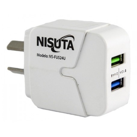 Cargador De Celular Carga Rapida 2 Puertos USB Nisuta NS-FU524U