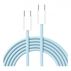 Cable Usb-C a Usb-C Mallado Celeste Simil Iphone Macbook 1mt