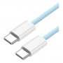 Cable Usb-C a Usb-C Mallado Celeste Simil Iphone Macbook 1mt