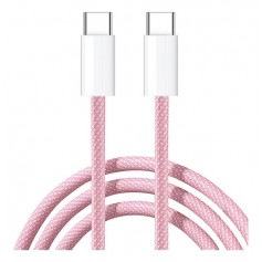 Cable Usb-C a Usb-C Mallado Rosa Simil Iphone Macbook 1mt