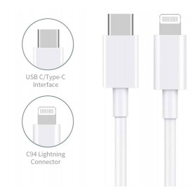 Cable Simil Original iPhone Lightning A USB-C Type-C Tipo-C 2mts