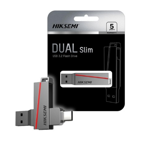 Pen Drive Hiksemi 64gb E307C Dual Slim Usb 3.0 USB Type-C Tipo-C USB-C