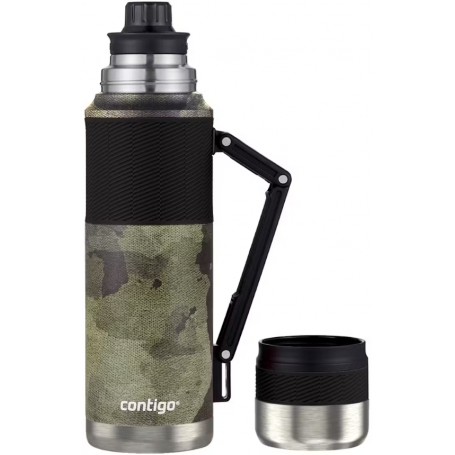 Botella Termica De Acero Inoxidable Con THERMALOCK™ Contigo 1.182ml Verde Camuflado