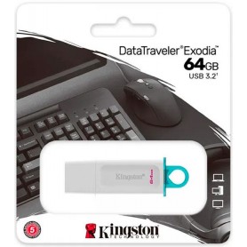 Pen Drive 64GB DTX Kingston Exodia Usb 3.1 3.2 Blanco