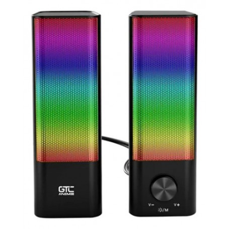 Barra de Sonido Parlante PC Bluetooth Gtc Con Luces Rgb Anime Ani-s01 Color Negro