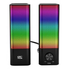 Barra de Sonido Parlante PC Bluetooth Gtc Con Luces Rgb Anime Ani-s01 Color Negro