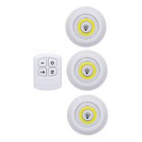 Kit 3 Luces Led Inalámbricas A Pilas Control Remoto AV24786