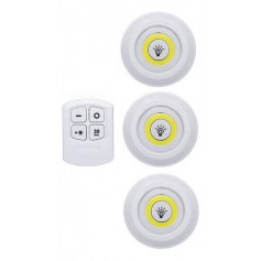 Kit 3 Luces Led Inalámbricas A Pilas Control Remoto AV24786