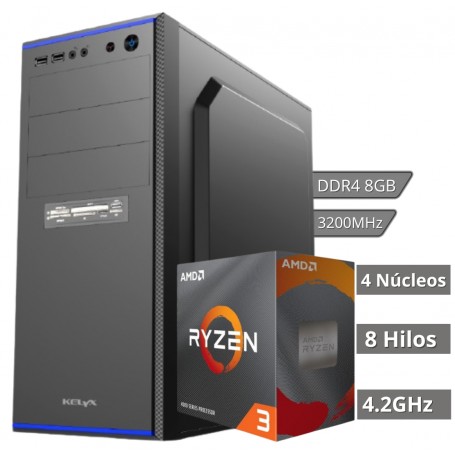 PC Armada Gamer AMD Ryzen 3 5300G AM4 Graficos Radeon DDR4 8GB SSD 240GB Mother A520